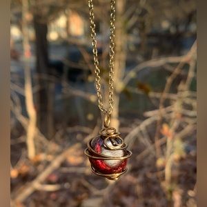 garnet crystal necklace
